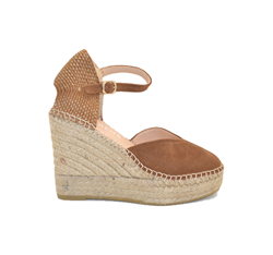 ALBA6 ESPADRILLES SANDALO CON TACCO SERRAJE OCRE